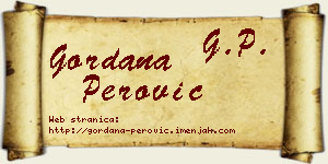 Gordana Perović vizit kartica
